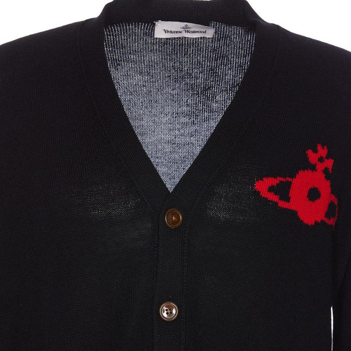 Vivienne Westwood Black Wool ORB Logo Alex Cardigan