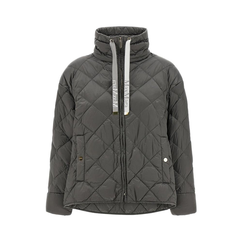 Max Mara Dark Gray Drawstring Quilted Puffer Jacket 261948 1114 089