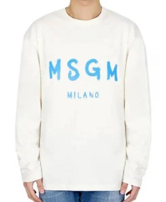 MSGM Brushed Logo Long Sleeve T-Shirt 3640MM511 247002 02