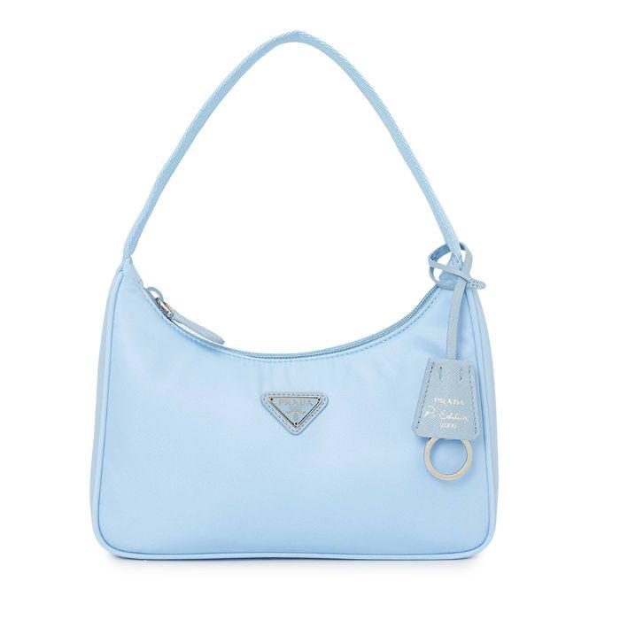 PRADA Re-Nylon Hobo Bag Sky Blue Shoulder Bag
