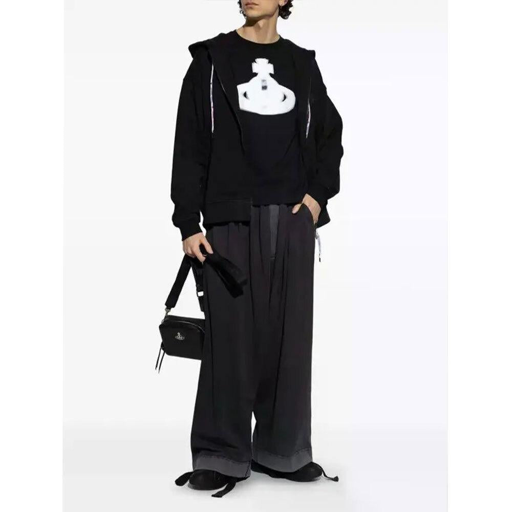 Vivienne Westwood Rugged Zip Hoodie Men Black Cotton