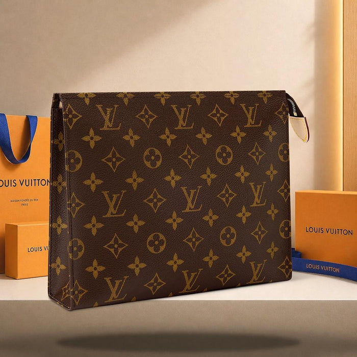 Louis Vuitton Monogram Coated Canvas Pochette Toilette 26 Clutch M28264
