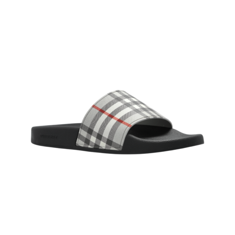 BURBERRY Check Gray Women’s Slide Sandals Slippers 8113262