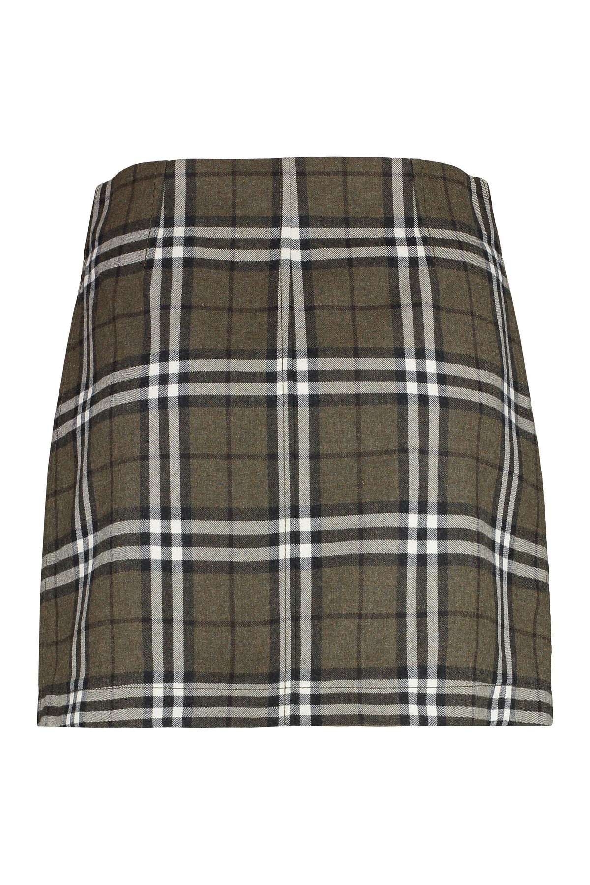 BURBERRY Mini Wool Blend Check Plaid Short Skirt