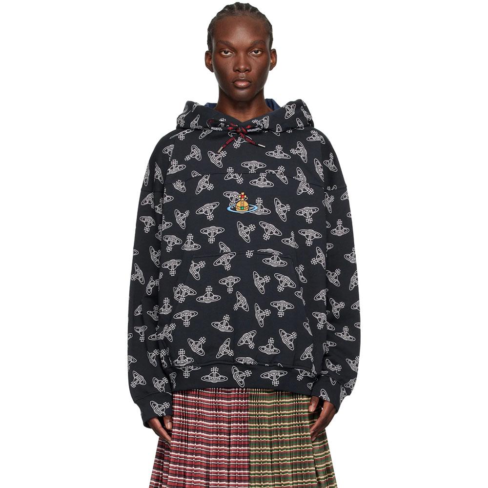 Vivienne Westwood ORB Logo Navy Unisex Hoodie 3I01000N J0079 K303