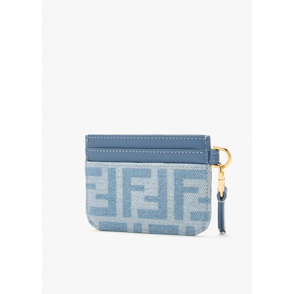 FENDI FF Baguette Leather Card Holder Wallet F1X25