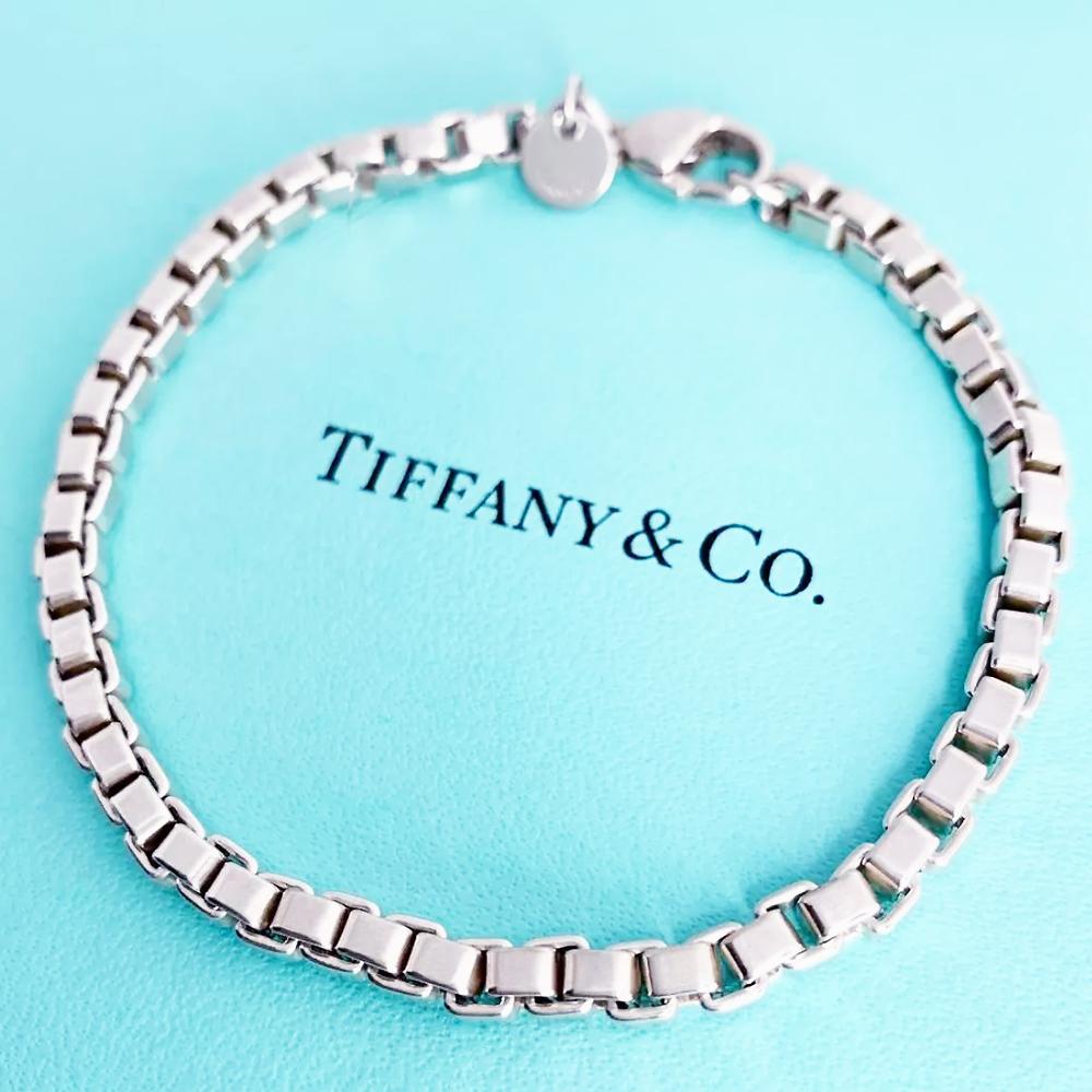Tiffany & Co 925 Sterling Silver Venetian Link Bracelet 21cm Unisex