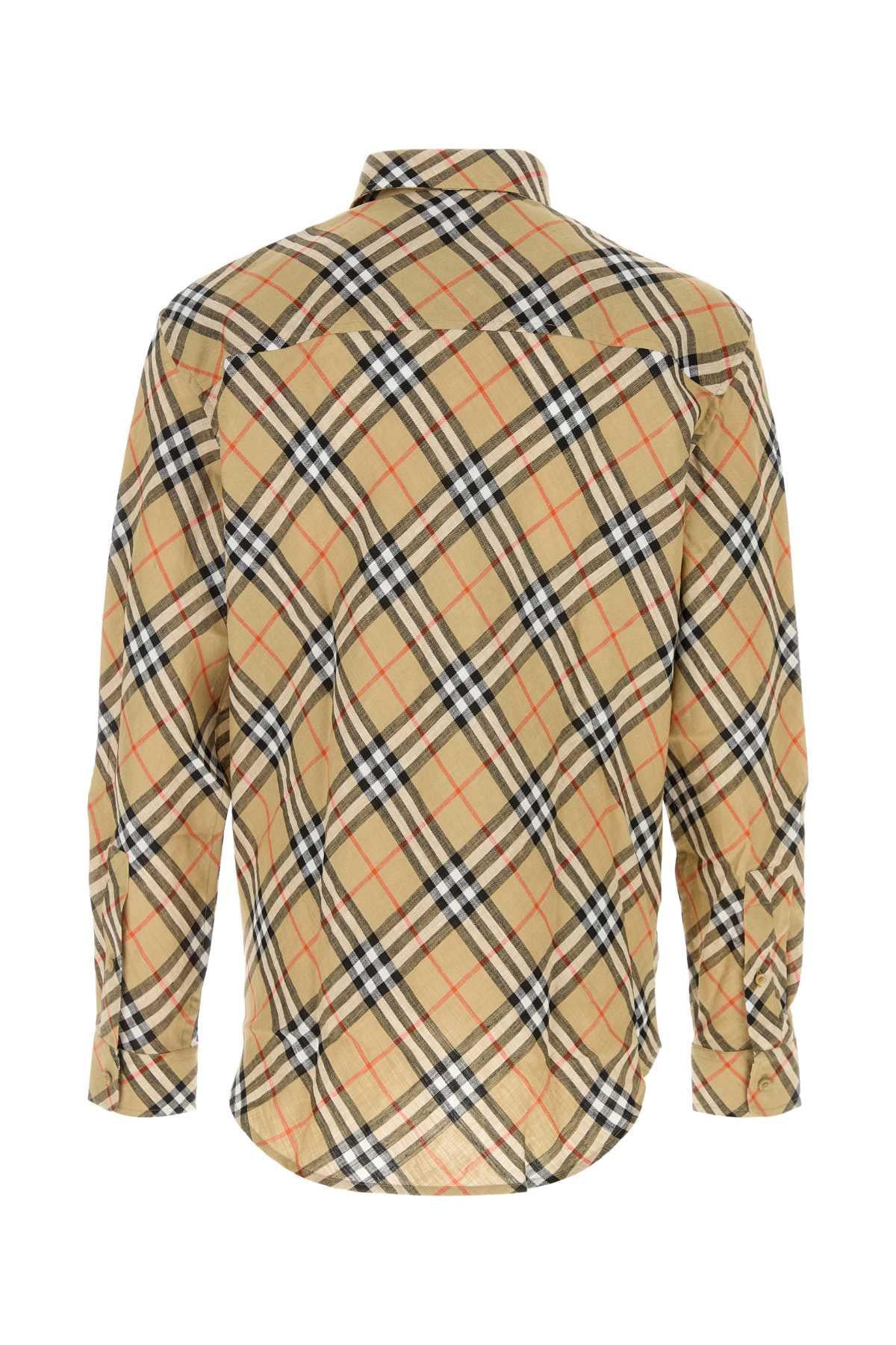BURBERRY Plaid Check Cotton Long Sleeve Shirt Men White/Black