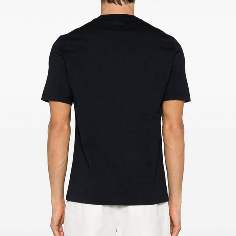 Brunello Cucinelli Logo Cotton Jersey Crewneck T-Shirt Blue White