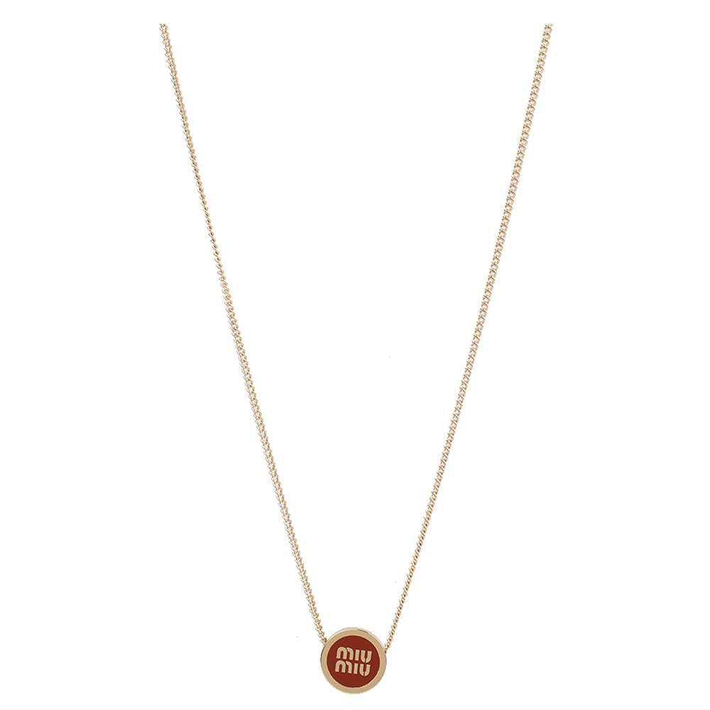 Miu Miu Metal Pendant Necklace 5IC096 2F6T F0033