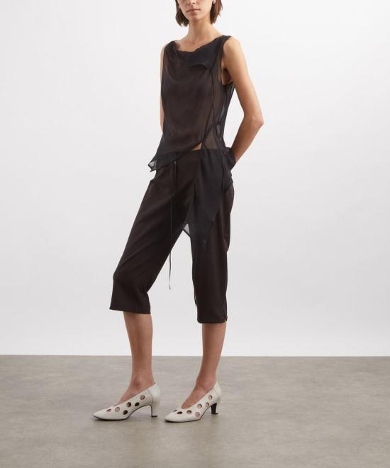 Paloma Wool Black Cotton High-Waisted Short Shorts WV4012326 BROWN DOM