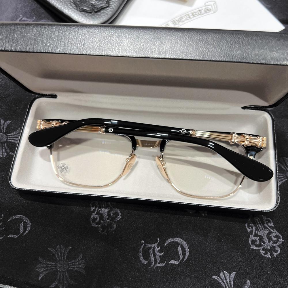 Chrome Hearts Black Gold-Tone Bonen Noisure II Eyeglasses