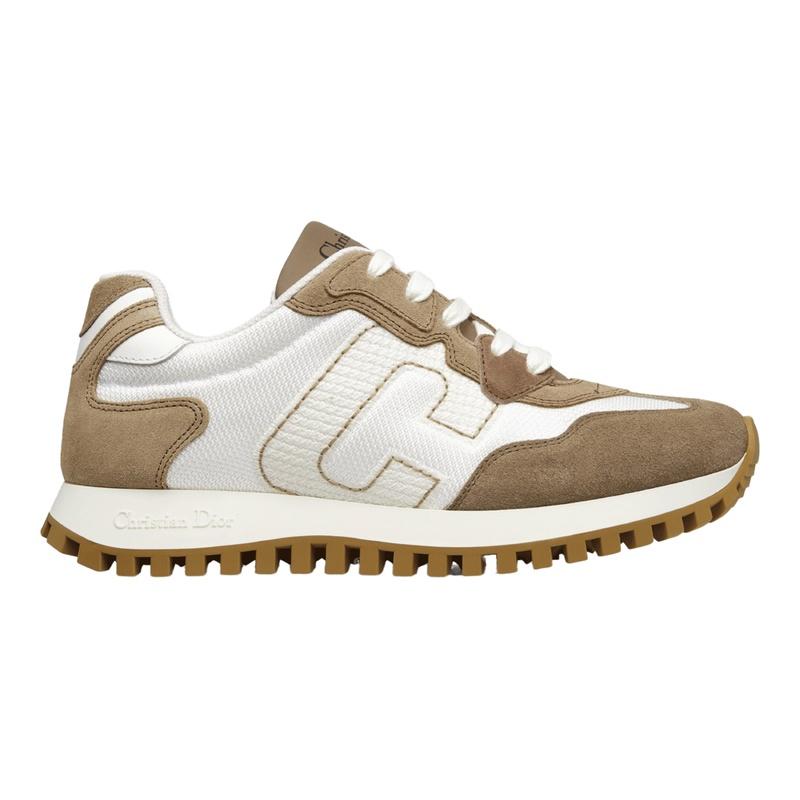 DIOR D-Connect Women’s Low-Top Sneakers White Mesh Leather