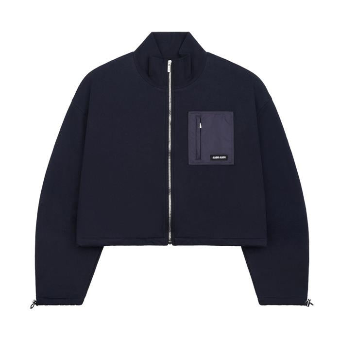 Miu Miu Black Zip-Up Fleece Jacket