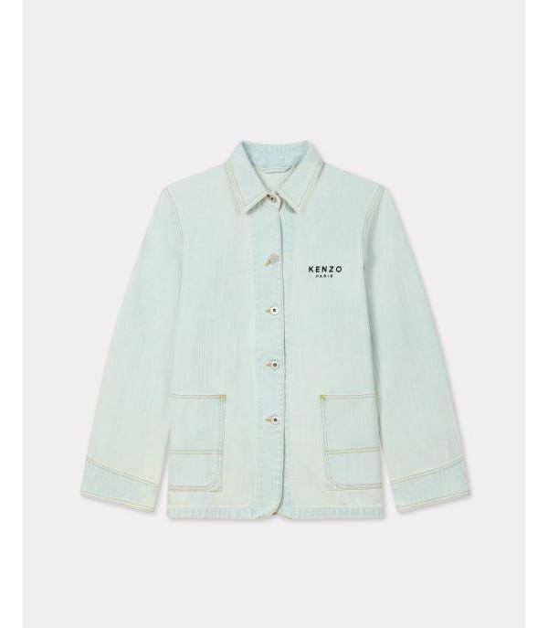 KENZO Boke Flower Embroidered Denim Workwear Jacket 2DV261 6F4 DT