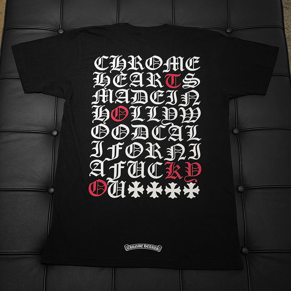 Chrome Hearts Black White Matty Boy Back Logo Lettering Print T-Shirt