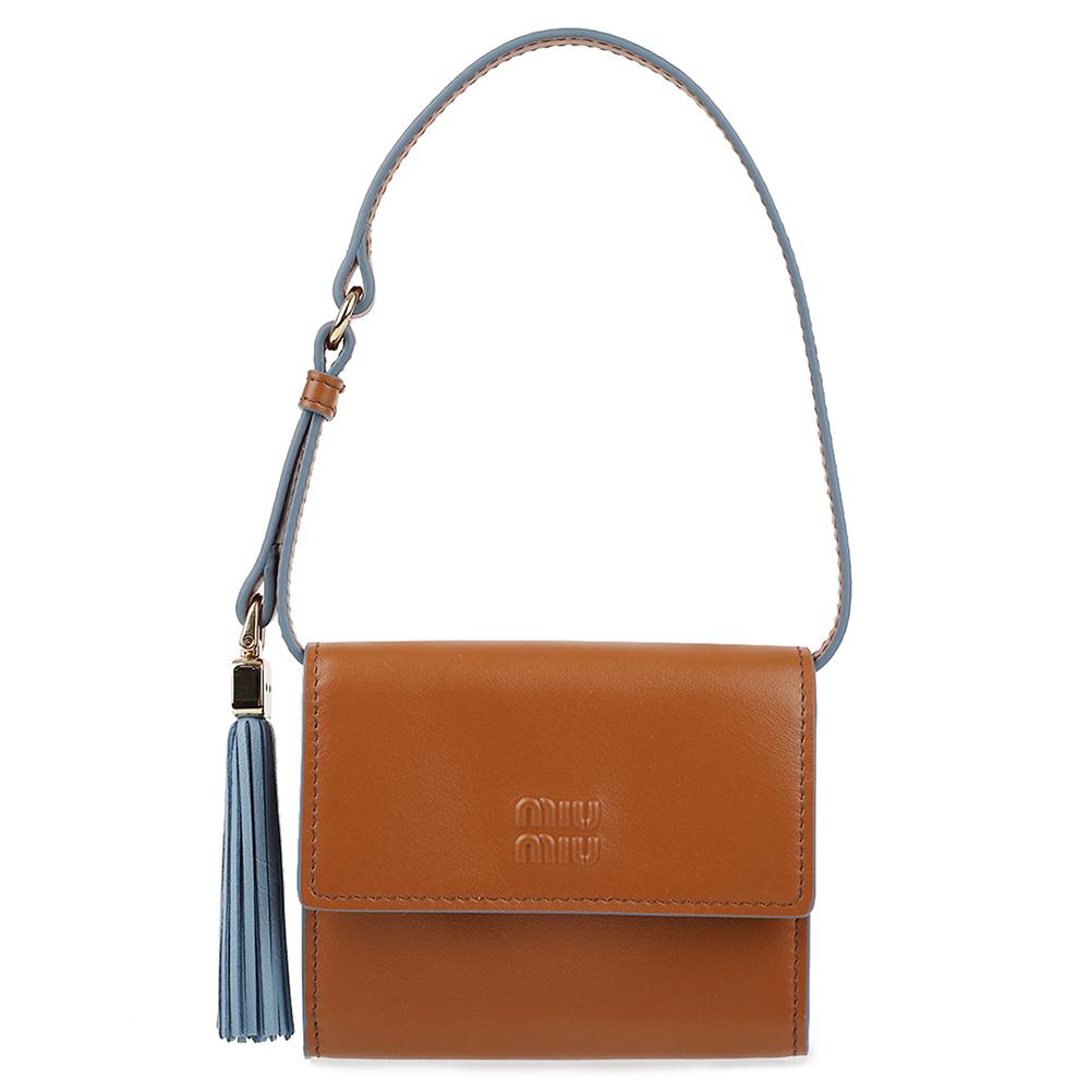 Miu Miu Leather Wallet with Shoulder Strap 5MT024 2IDW F0NP5