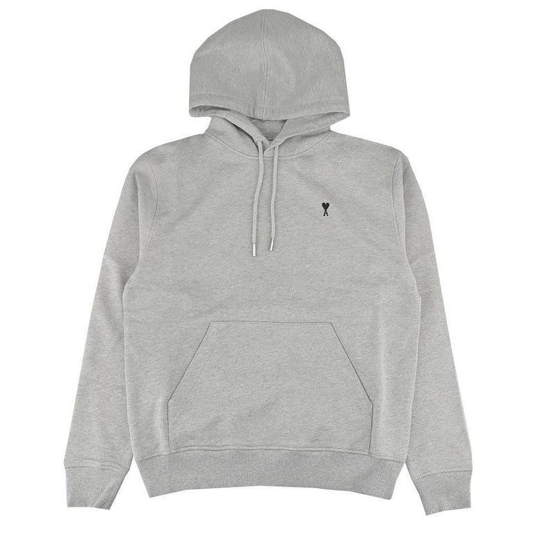 AMI Cotton De Coeur Hoodie Gray Unisex