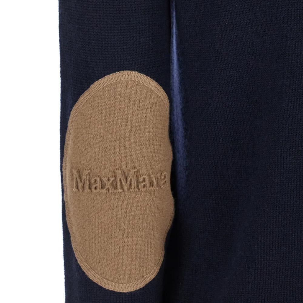 Max Mara V-Neck Wool Cardigan Navy 2529346021 006