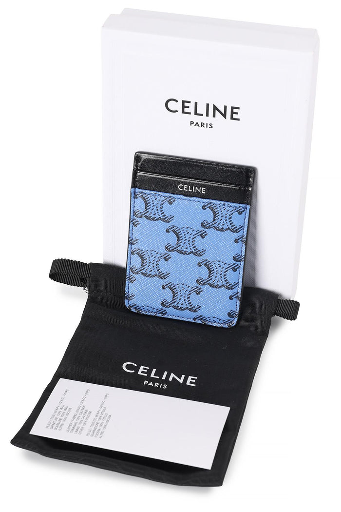 CELINE Triomphe Canvas MagSafe Magnetic Card Holder Ultra Blue