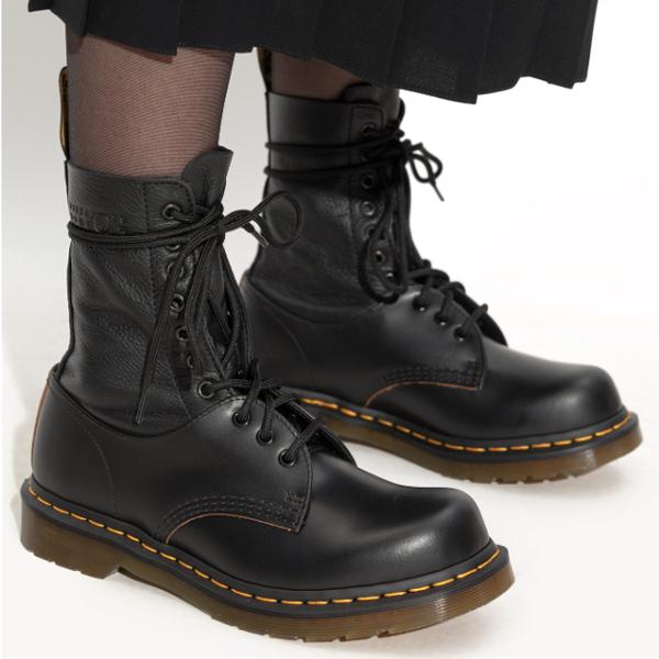 Maison Margiela Black Leather Lace-Up Combat Boots