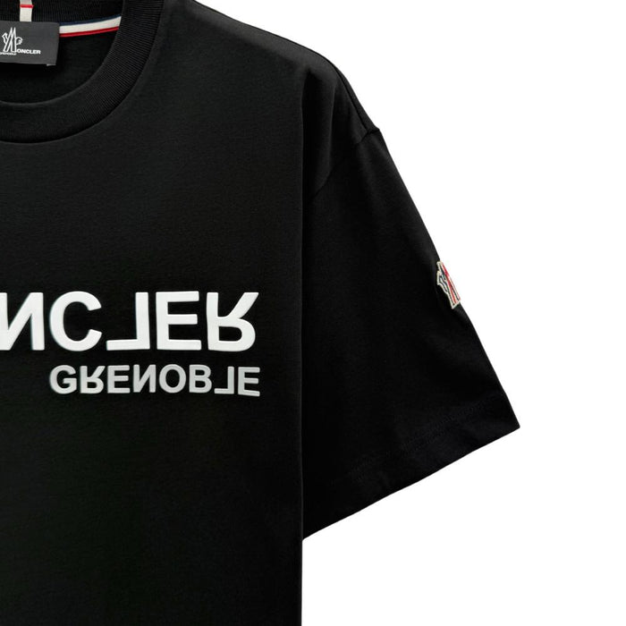 Moncler Mirrored Logo Short Sleeve T-Shirt Black