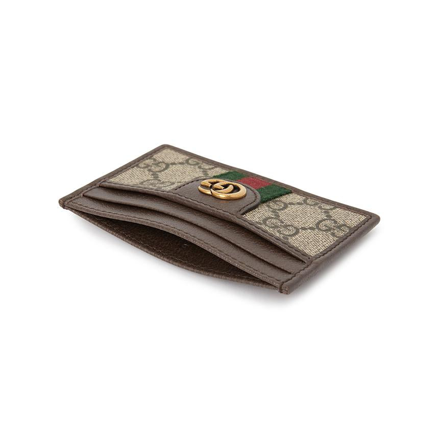 GUCCI Ophidia Leather Card Holder Wallet Unisex 834795 FAEOI 9746