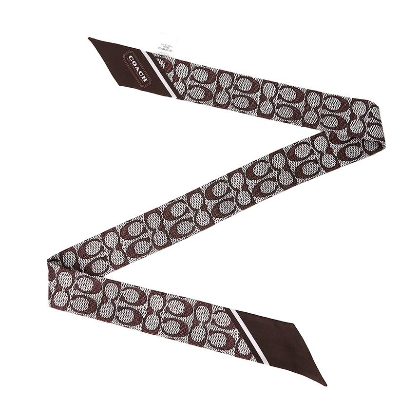 Coach Signature Skinny Silk Scarf C2783 YED