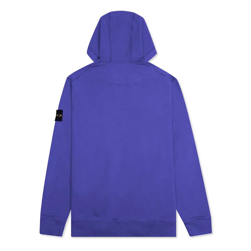 STONE ISLAND Blue Purple Fleece Lined Logo Patch Hoodie 751564120 V0043