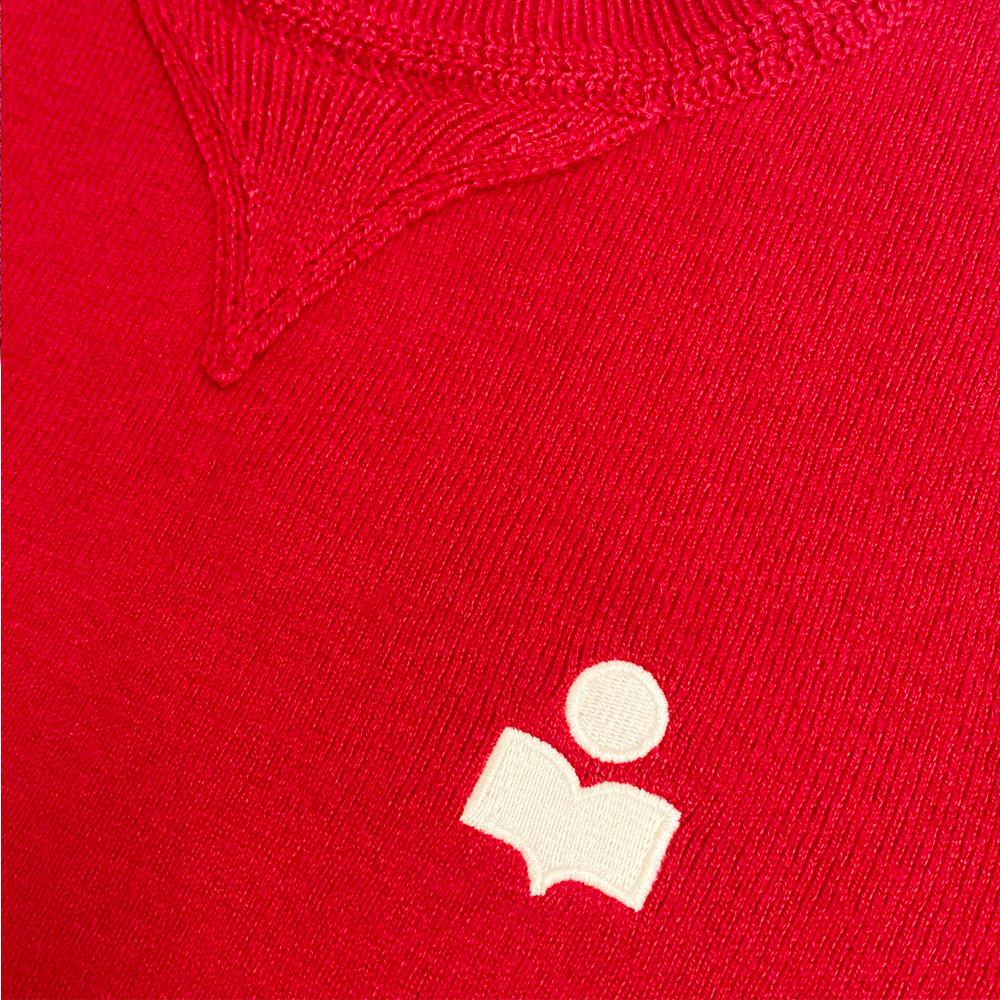 Isabel Marant Poppy Red KELAYA Logo Embroidered Crewneck Sweater