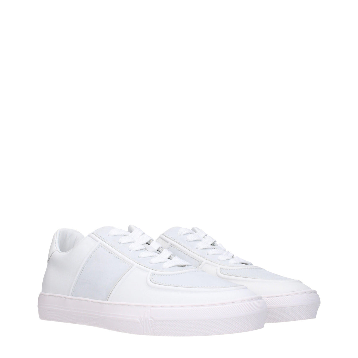 Moncler White Leather Low-Top Sneakers for Men
