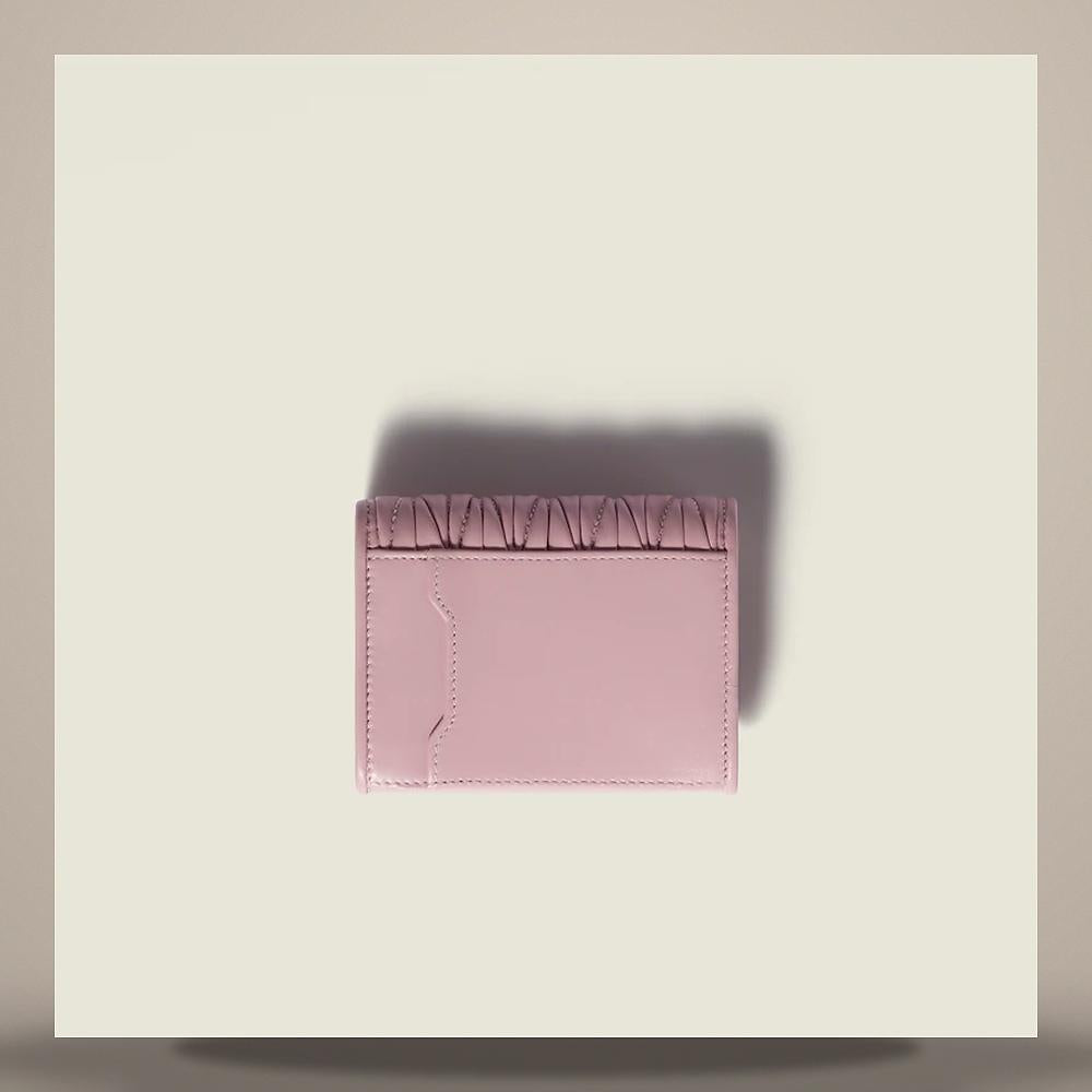 Miu Miu Matelassé Nappa Leather Card Holder Pink