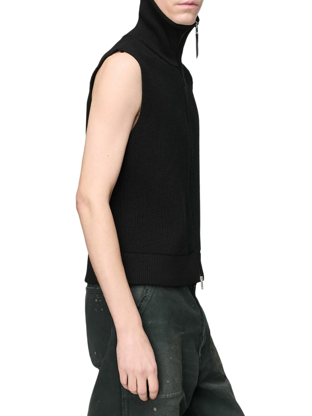 Maison Margiela Black Wool Knit Vest for Men