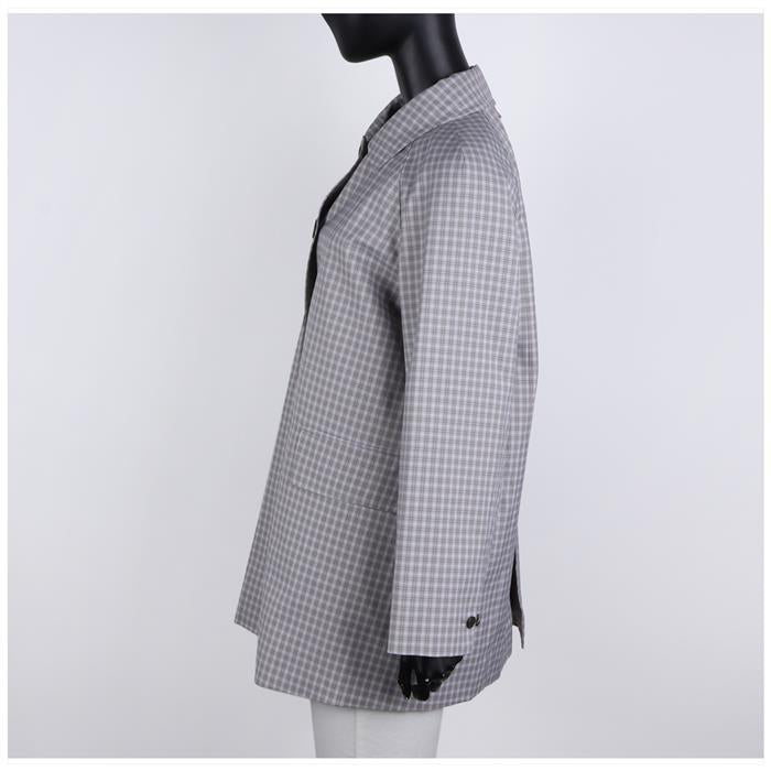 THOM BROWNE Check Tech Canvas Cropped Car Coat FOC834A F0495 035