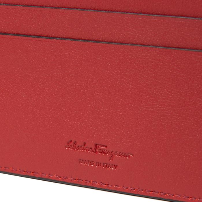 Ferragamo Gancini Silver Logo Leather Card Holder Unisex