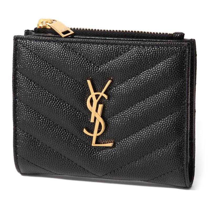 Saint Laurent Cassandra Matelassé Women’s Small Wallet Black Leather