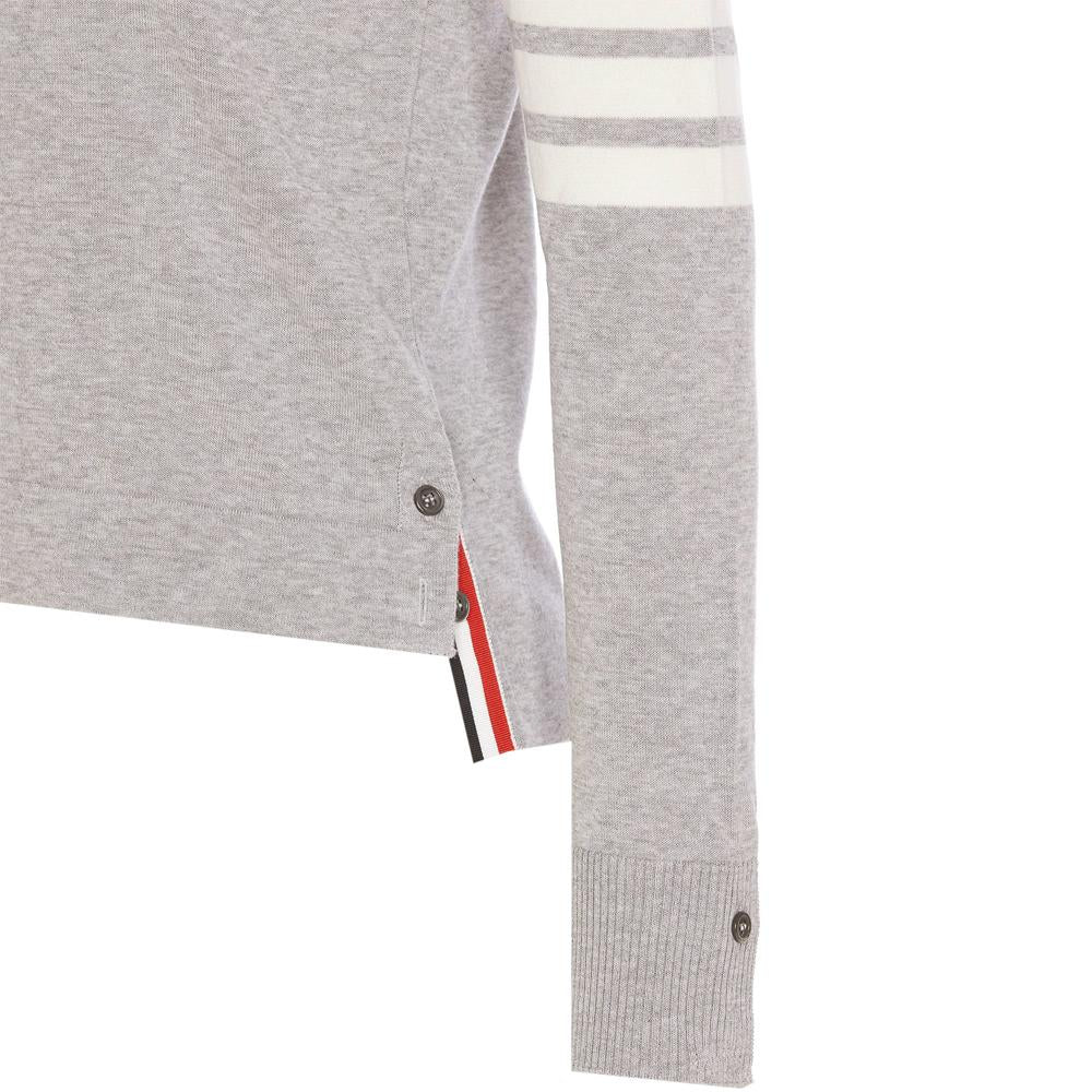 THOM BROWNE Gray Diagonal Armband Knit Cardigan