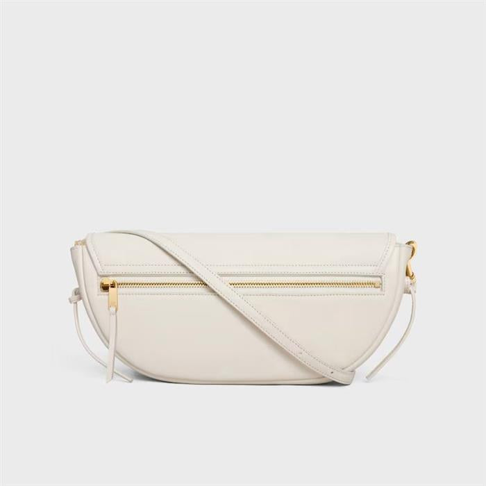 CELINE Little Half Moon Soft Triomphe Supple Shiny Lambskin Shoulder Bag