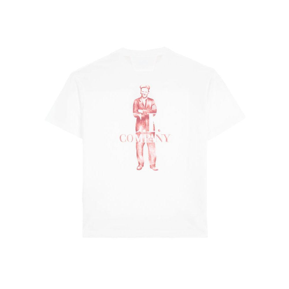 CP Company Logo Print Short Sleeve T-Shirt 18CMTS141A 005100W 103