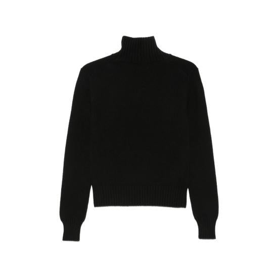 AMI Black Turtleneck Knit Sweater for Women