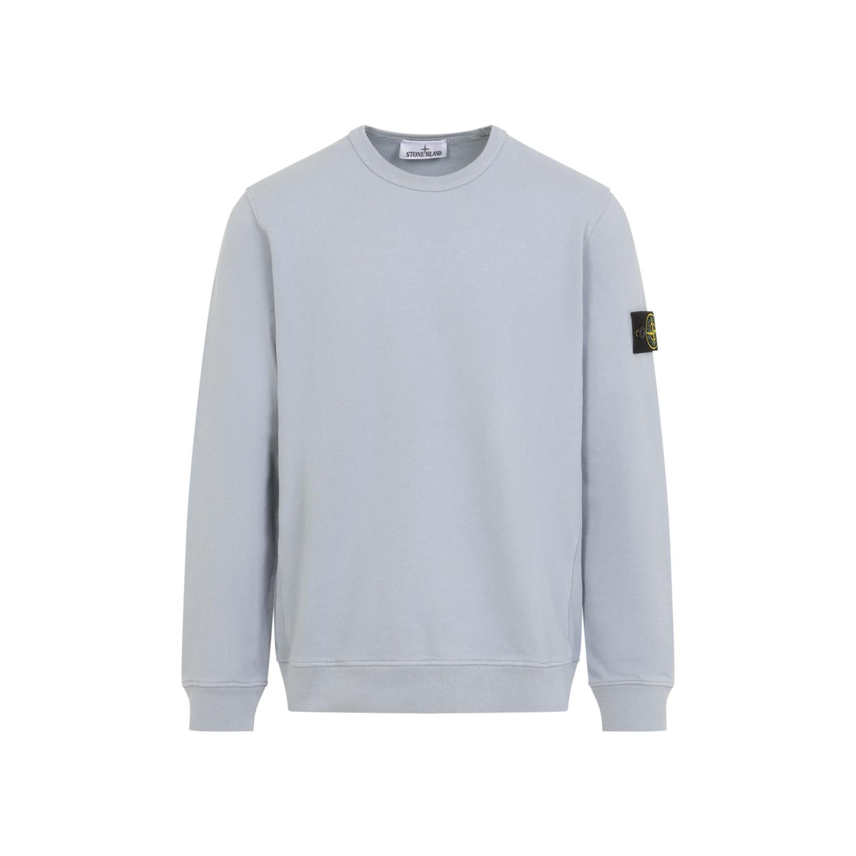 STONE ISLAND Black Cotton Logo Sweatshirt for Men