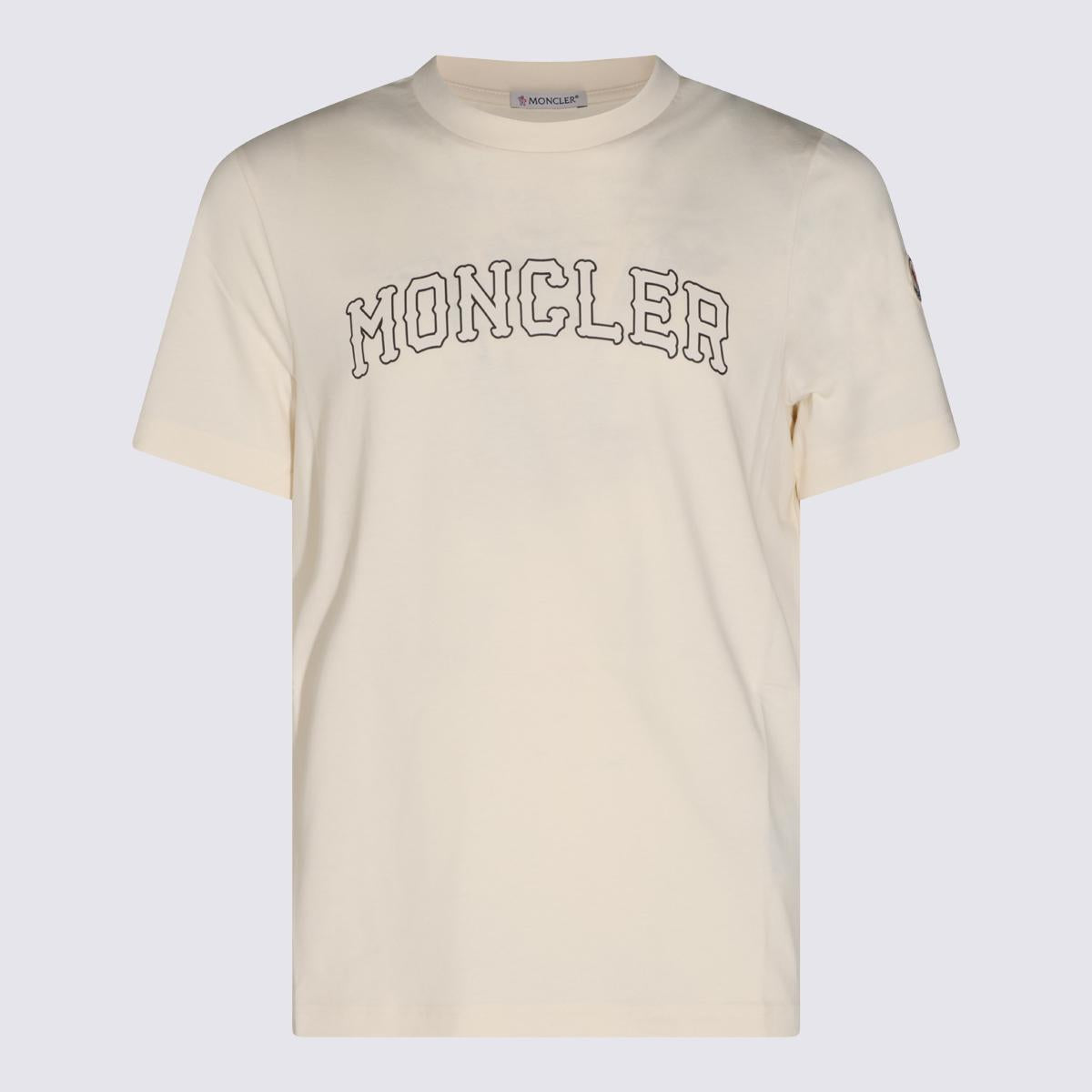 Moncler White Cotton Short Sleeve T-Shirt for Men