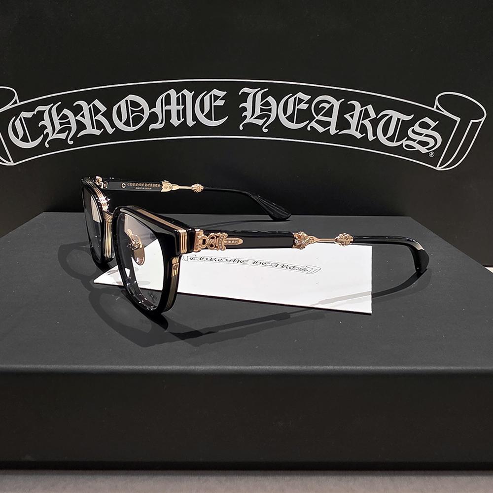 Chrome Hearts Duckbutter Diamond Black Gold Eyeglasses