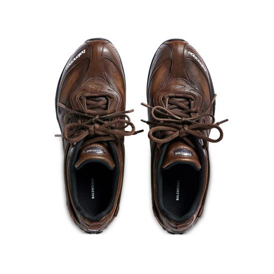 BALENCIAGA Leather Raider Sneakers Brown Black