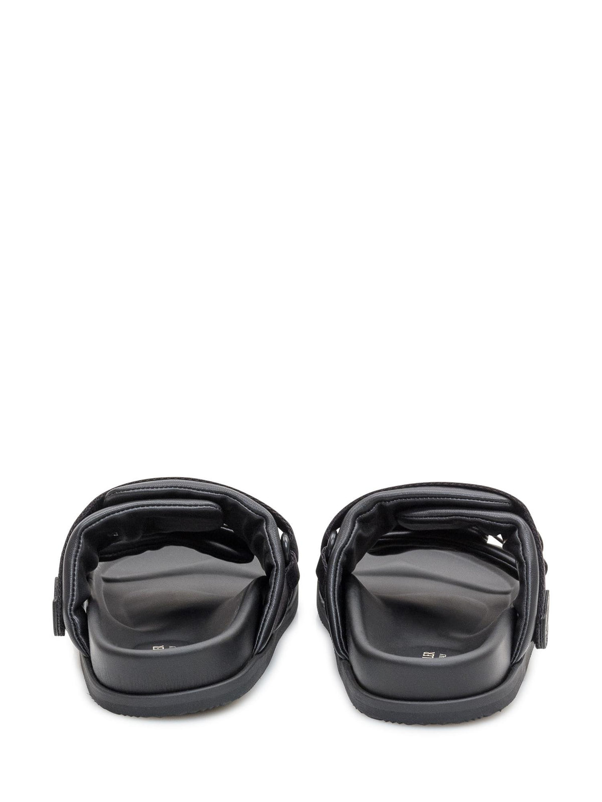 Moncler Black Leather Sandals