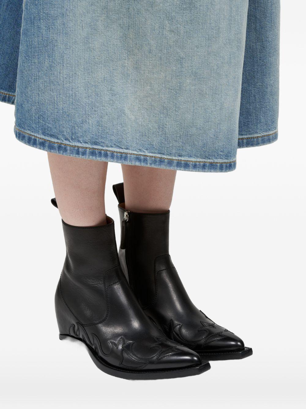 Maison Margiela Black Leather Ankle Boots