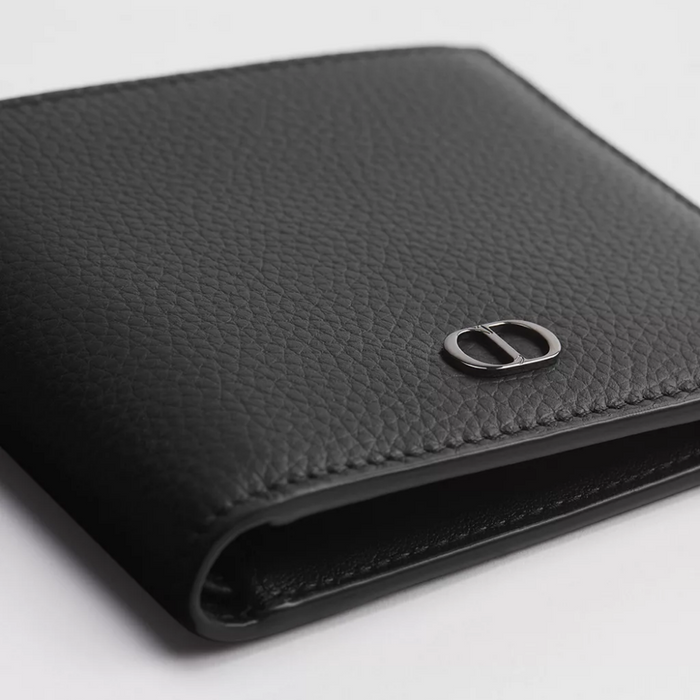 DIOR CD Icon Men’s Bifold Wallet Black Leather