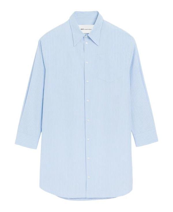 AMI Cotton Ami de Coeur Wide Shirt Dress