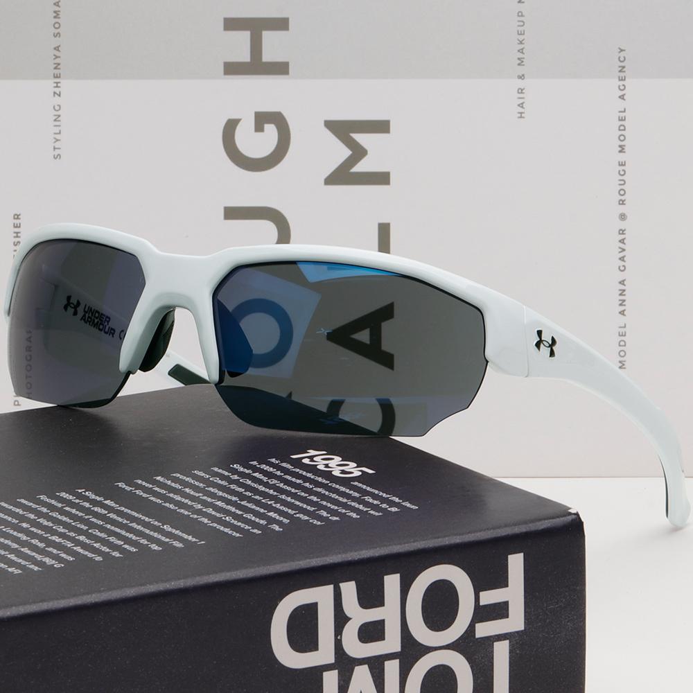 Under Armour Blue Mirror Sport Goggles Sunglasses Unisex Running UA 0012S CCPW1