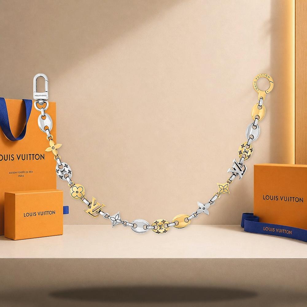 Louis Vuitton LV Sailor Chain Belt Palladium and Gold Hardware M03122